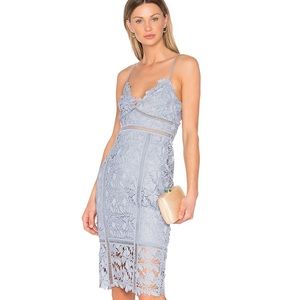 Blue lace cocktail dress